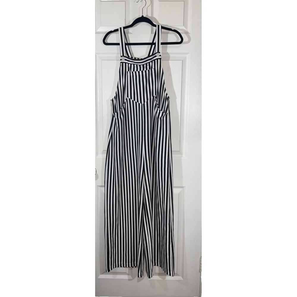 Halara Stripe Waffle Jumpsuit Adjustable Straps Size Medium NWT